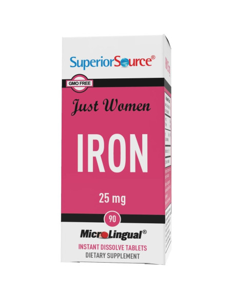 Suplemento de Hierro Superior Source Just Women 25 mg 90 Tabletas