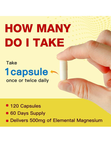 Suplemento de Magnesio 10 en 1 ZEBORA 500mg con Vitamina D3 y Zinc - 120 Cápsulas