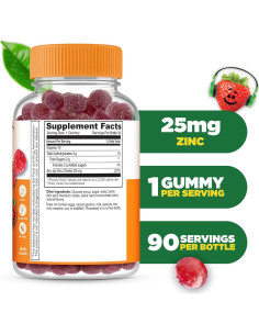 Gominolas de Zinc Lifeable para Niños 25mg 90 Unidades 2