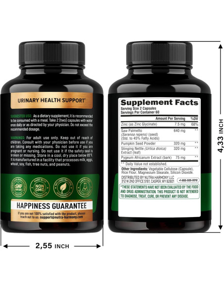 Saw Palmetto Nutra Harmony 640mg - Suplemento Prostático 120 Cápsulas