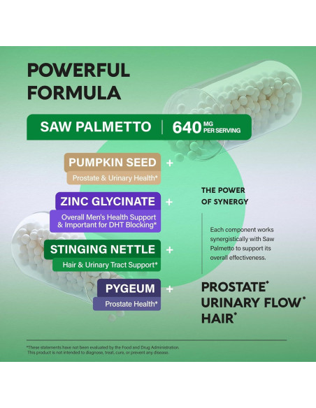 Saw Palmetto Nutra Harmony 640mg - Suplemento Prostático 120 Cápsulas