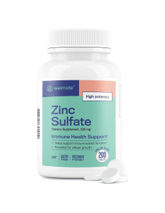 Sulfato de Zinc 220mg Welmate | 200 Tabletas | Soporte Inmunológico