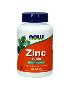 NOW Gluconato de Zinc 50 mg 250 Tabletas Veganas