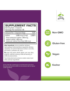 Suplemento Tri-Iodine Terry Naturally 90 cápsulas 3 mg 2