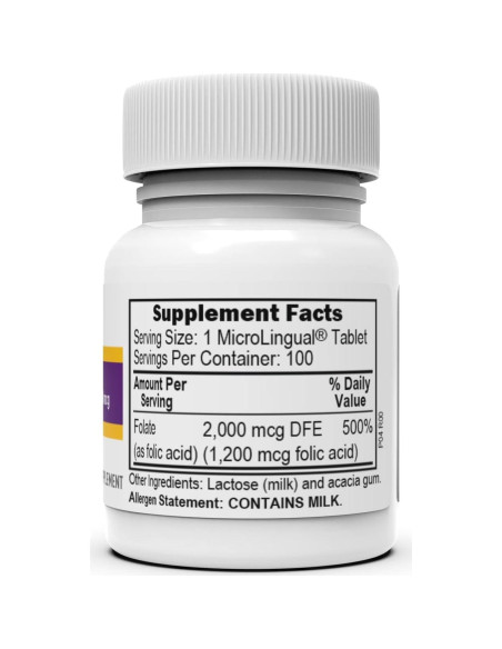 Ácido Fólico Superior Source 1200 mcg 100 Tabletas Sublinguales