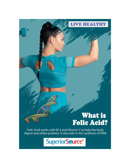 Ácido Fólico Superior Source 1200 mcg 100 Tabletas Sublinguales