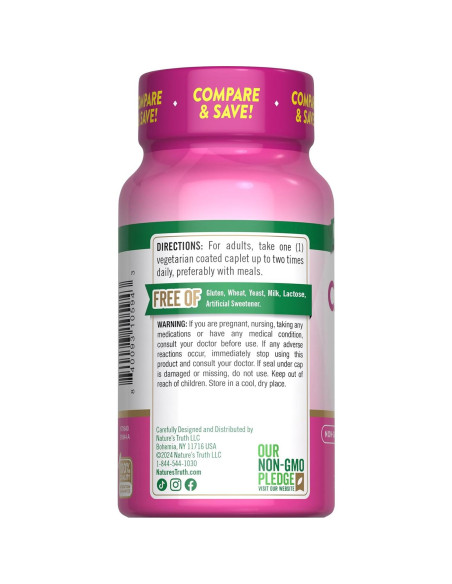 Calcio 600 mg con Vitamina D3 Verdad de la Naturaleza 60 Tabletas