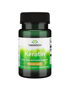 Suplemento de Queratina Swanson 60 Cápsulas 50mg - Articulaciones, Piel, Cabello y Uñas Saludables