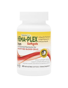 NaturesPlus Hema-Plex Hierro 85 mg - 60 Gelatinas Veganas