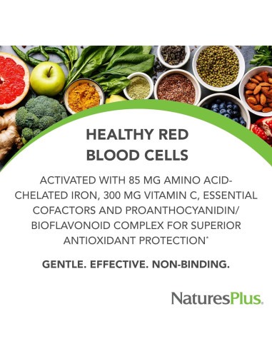NaturesPlus Hema-Plex Hierro 85 mg - 60 Gelatinas Veganas
