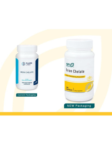 Suplemento de Hierro Bisglicinato Klaire Labs 30mg - 100 Cápsulas