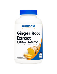 Extracto de raíz de jengibre Nutricost 2200mg 240 cápsulas
