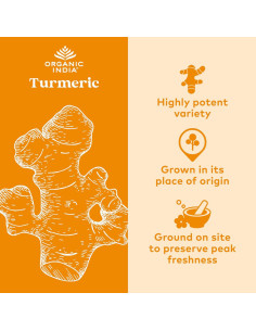 Cápsulas de Cúrcuma Orgánica Organic India - 90 Unidades 2