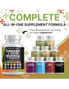 Suplemento de Cúrcuma y Moringa Clean Nutraceuticals 136g 2