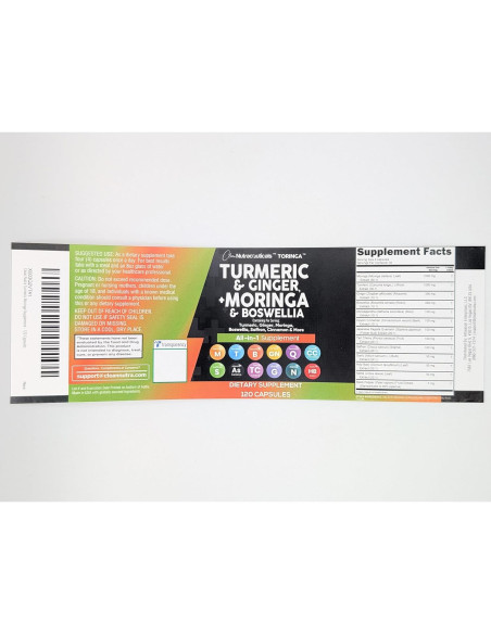 Suplemento de Cúrcuma y Moringa Clean Nutraceuticals 136g