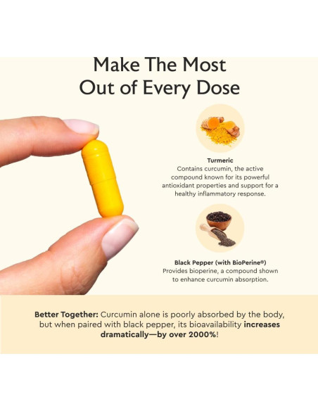 Cápsulas de Cúrcuma Curcumina Alaya Naturals 750 mg - 95% Curcuminoides