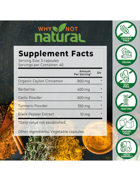 Cápsulas de Canela de Ceilán Orgánica 5 en 1 Why Not Natural