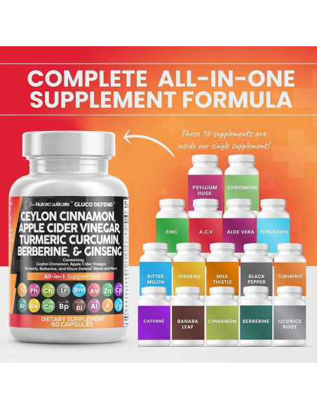 Suplemento Gluco Defend Clean Nutraceuticals 16 en 1 Suplemento Gluco Defend Clean Nutraceuticals 16 en 1