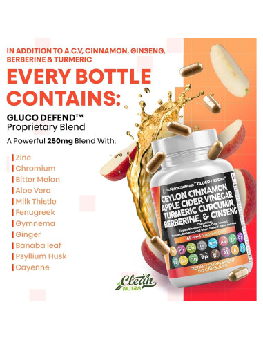 Suplemento Gluco Defend Clean Nutraceuticals 16 en 1