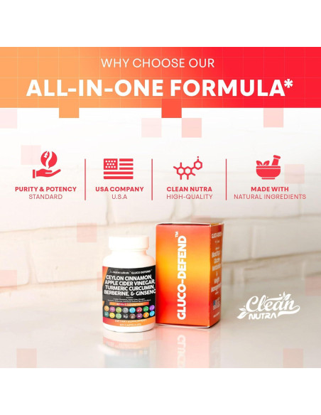Suplemento Gluco Defend Clean Nutraceuticals 16 en 1 Suplemento Gluco Defend Clean Nutraceuticals 16 en 1