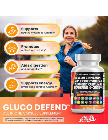 Suplemento Gluco Defend Clean Nutraceuticals 16 en 1 Suplemento Gluco Defend Clean Nutraceuticals 16 en 1