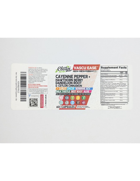 Suplemento Vascu Ease Clean Nutra 60 Cápsulas Salud Vascular Suplemento Vascu Ease Clean Nutra 60 Cápsulas Salud Vascular