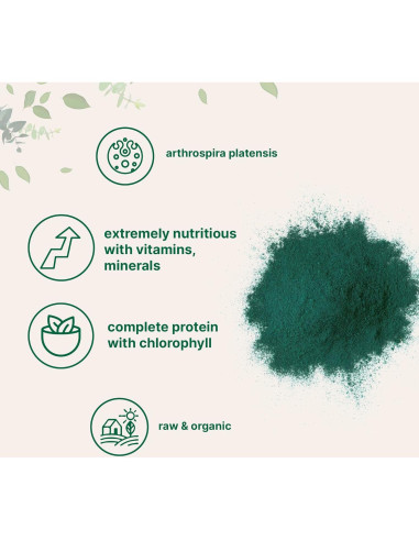 Polvo de Espirulina Orgánica Micro Ingredients 454g Sin OGM