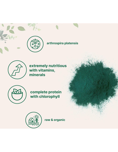 Polvo de Espirulina Orgánica Micro Ingredients 454g Sin OGM Polvo de Espirulina Orgánica Micro Ingredients 454g Sin OGM