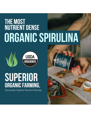 Tabletas de Espirulina Orgánica Parry 360 Tabletas - Alta Densidad Nutricional