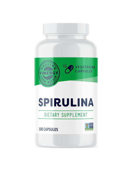 Cápsulas de Spirulina Vimergy - Proteína Vegetal 180 Unidades