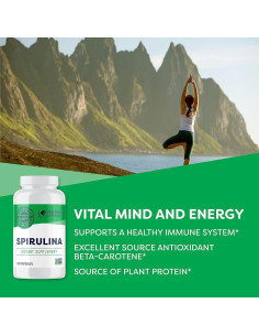 Cápsulas de Spirulina Vimergy - Proteína Vegetal 180 Unidades 2