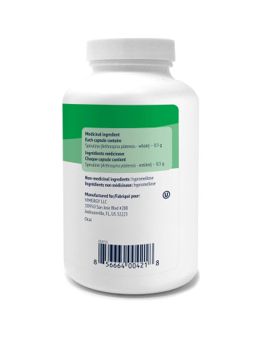 Cápsulas de Spirulina Vimergy - Proteína Vegetal 180 Unidades