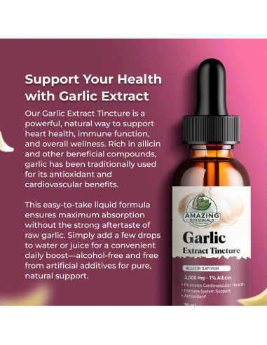 Tintura de Ajo Amazing Botanicals 30ml - Extracto Herbal Potente