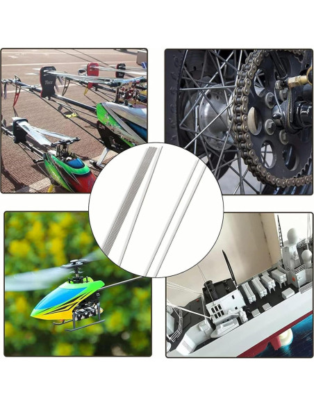 Barras de Acero Inoxidable TOP-VIGOR 5pcs 1mm x 100mm para DIY