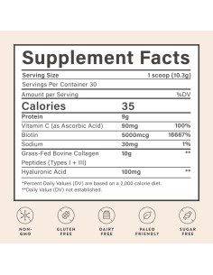 Polvo de Colágeno Beam 308g con Ácido Hialurónico y Biotina 2