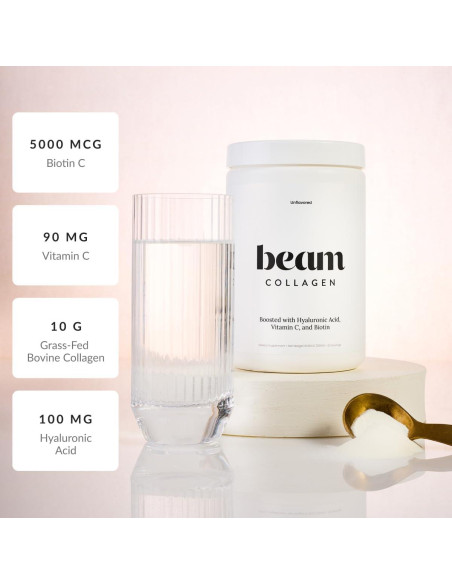 Polvo de Colágeno Beam 308g con Ácido Hialurónico y Biotina