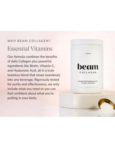 Polvo de Colágeno Beam 308g con Ácido Hialurónico y Biotina