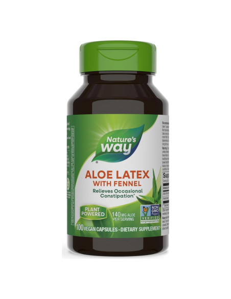 Aloe Latex Nature's Way con Hinojo 100 Cápsulas Veganas