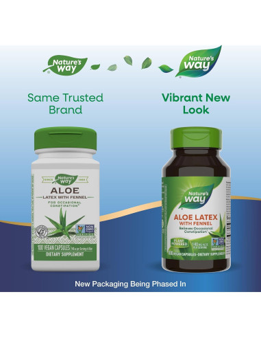 Aloe Latex Nature's Way con Hinojo 100 Cápsulas Veganas