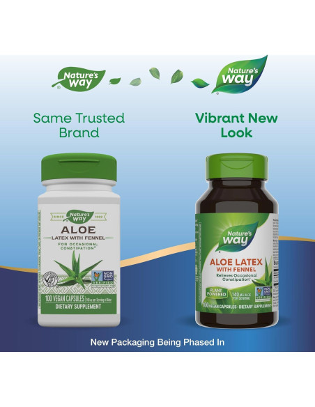 Aloe Latex Nature's Way con Hinojo 100 Cápsulas Veganas