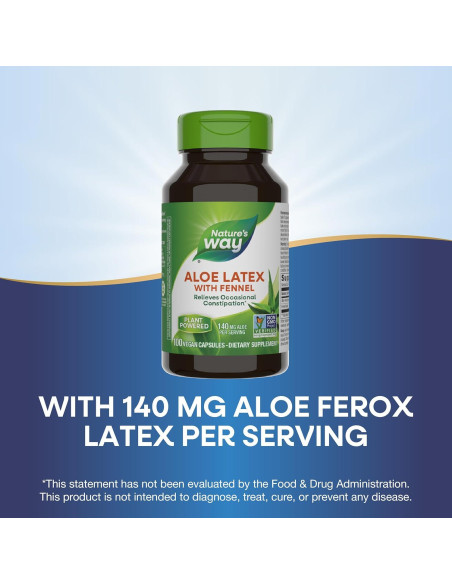 Aloe Latex Nature's Way con Hinojo 100 Cápsulas Veganas