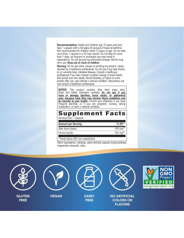Aloe Latex Nature's Way con Hinojo 100 Cápsulas Veganas
