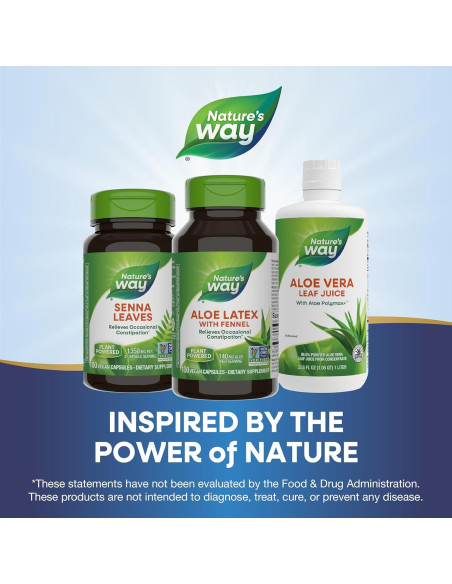Aloe Latex Nature's Way con Hinojo 100 Cápsulas Veganas
