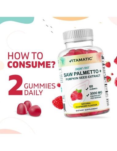 Gominolas Vitamatic Saw Palmetto 3000 mg Sin Azúcar - 60 Unidades
