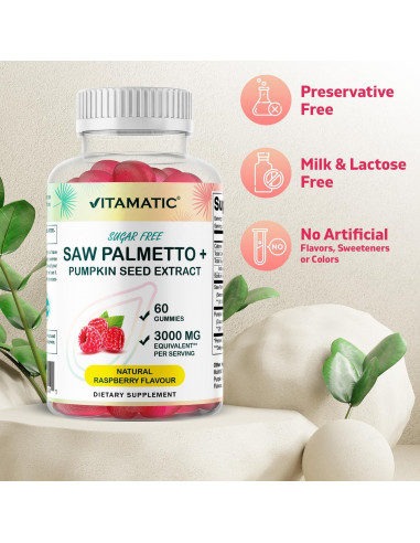Gominolas Vitamatic Saw Palmetto 3000 mg Sin Azúcar - 60 Unidades