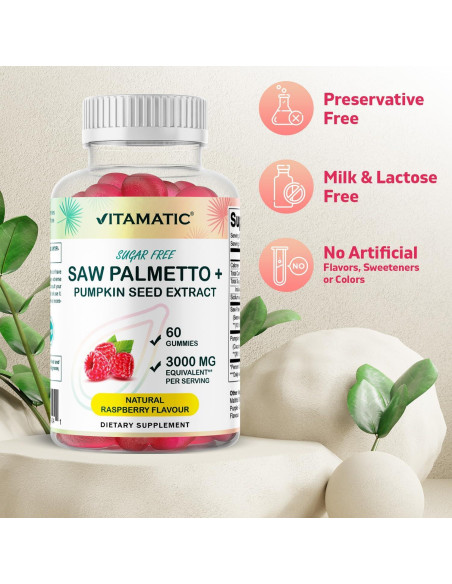 Gominolas Vitamatic Saw Palmetto 3000 mg Sin Azúcar - 60 Unidades Gominolas Vitamatic Saw Palmetto 3000 mg Sin Azúcar - 60 Unidades