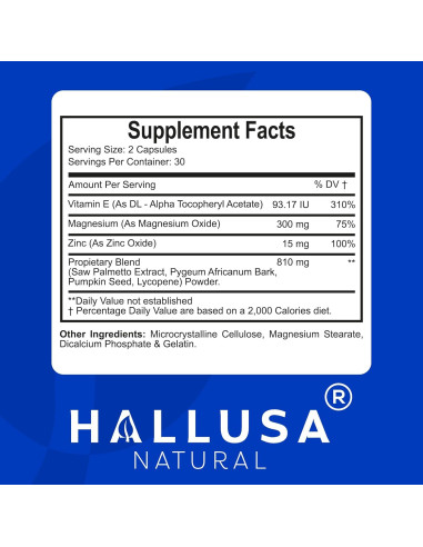 Suplemento para la Próstata HALLPROST ULTRA 60 Cápsulas