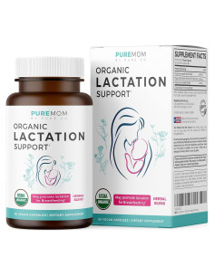 Suplemento de Lactancia Orgánico USDA Pure Mom - 60 Cápsulas Veganas