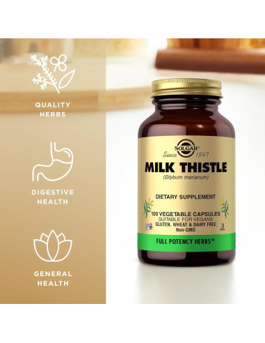Solgar Cardo Mariano 100 Cápsulas Vegetales Sin Gluten Vegano