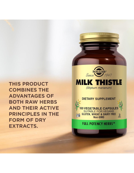 Solgar Cardo Mariano 100 Cápsulas Vegetales Sin Gluten Vegano